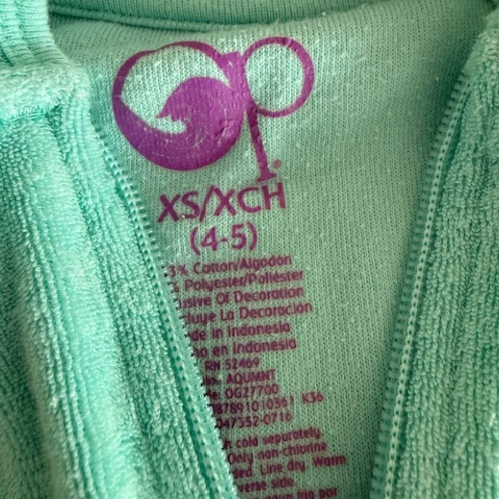 Little Girl Size 5 (XS) Swim Terry Cloth Zip Up and Rash Guard